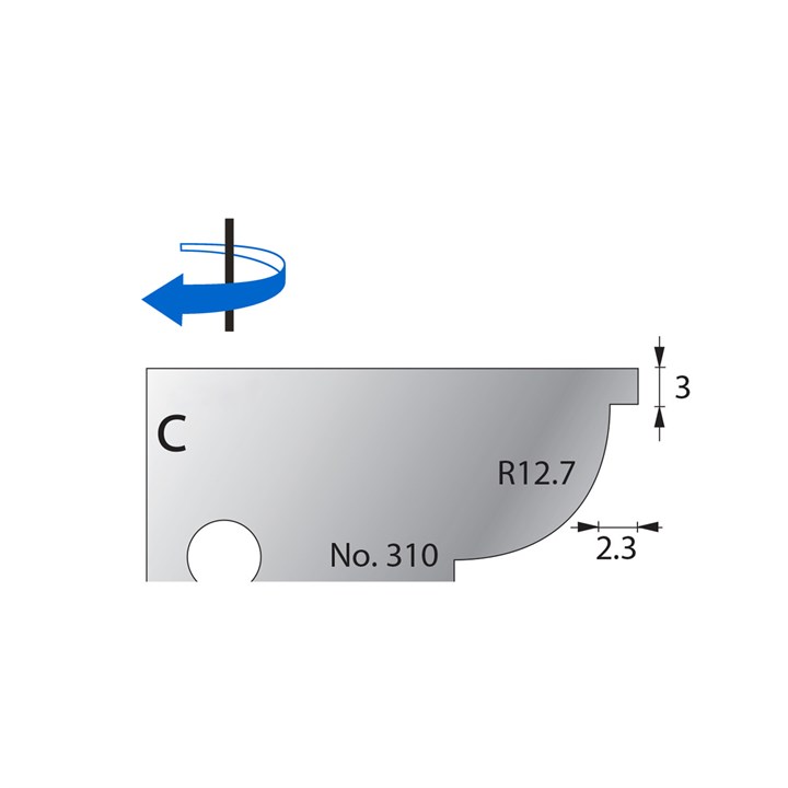 R12.7 w/ 3 x 2.3mm Quirk Scribe Cutter in HSS - 310