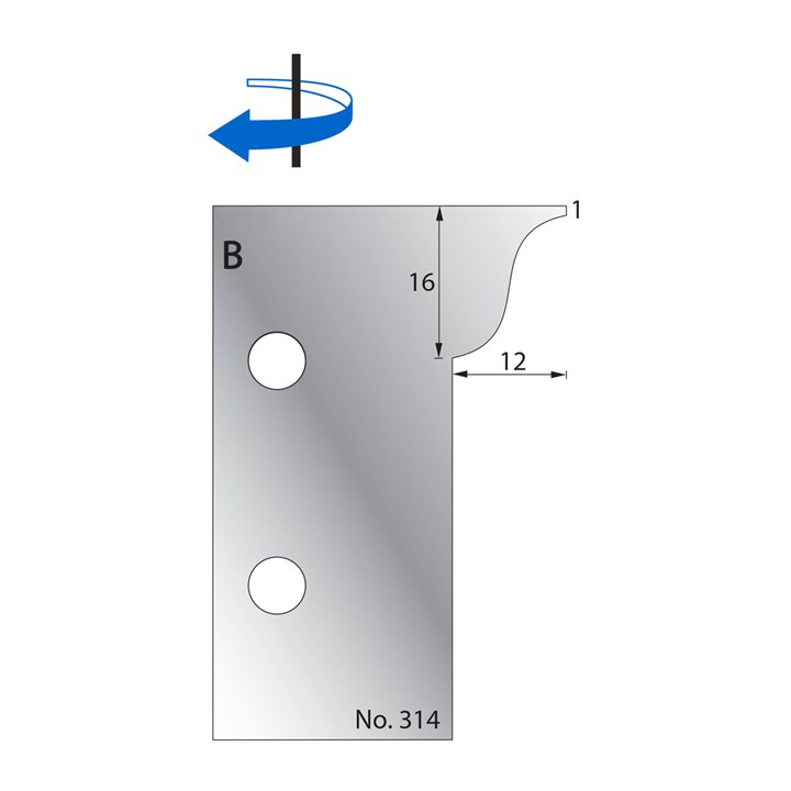 16 x 12mm w/ 1mm Quirk Scribe Cutter in HSS - 314