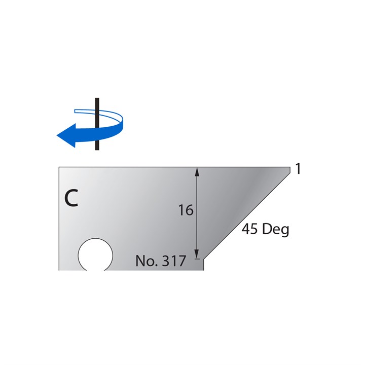 45 Degrees w/ 1mm Quirk Scribe Cutter in HSS - 317