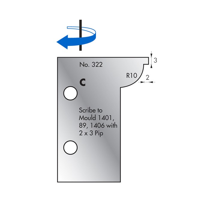 R10 w/ 3 x 2mm Quirk Scribe Cutter in HSS - 322