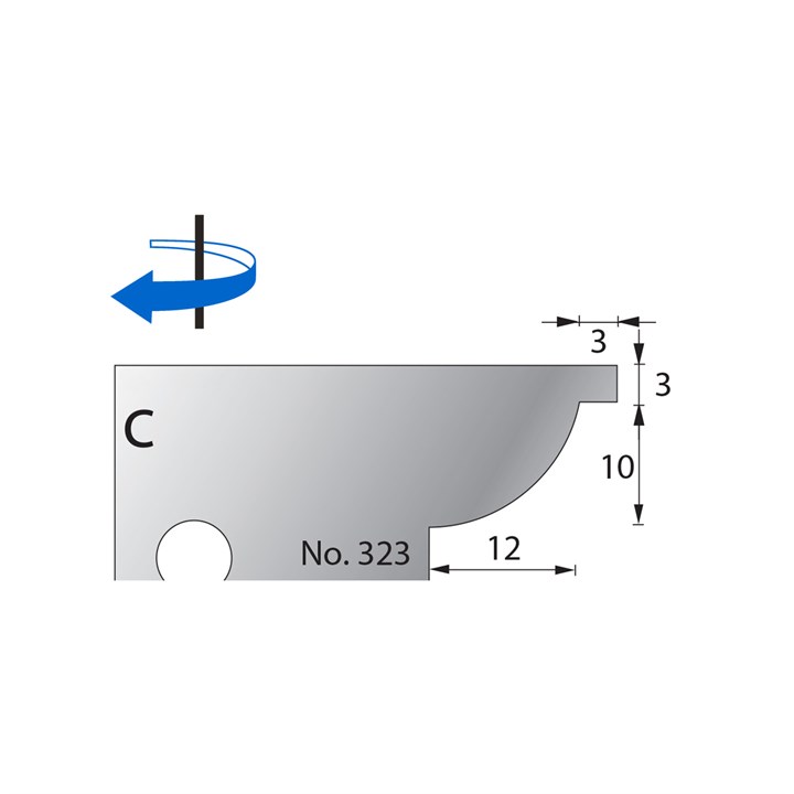 10 x 12mm w/ 3mm Quirk Scribe Cutter in HSS - 323