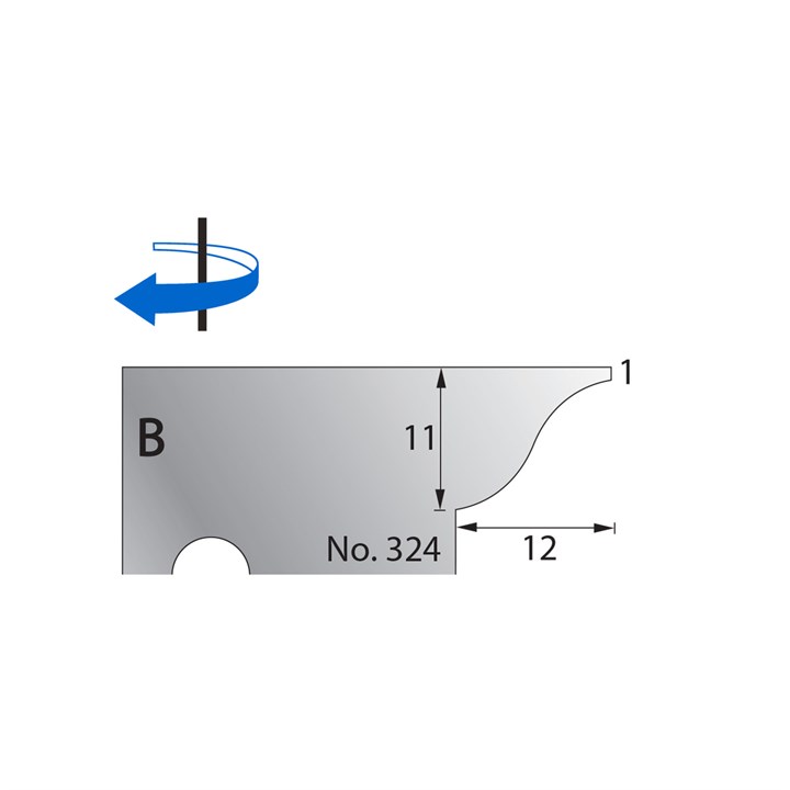 11 x 12mm w/ 1mm Quirk Scribe Cutter in HSS - 324