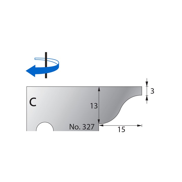 13 x 15mm w/ 3mm Quirk Scribe Cutter in HSS - 327