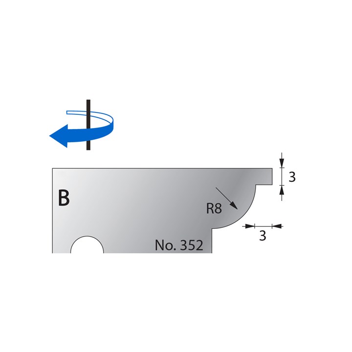 R8 w/ 3mm Quirk Scribe Cutter in HSS - 352