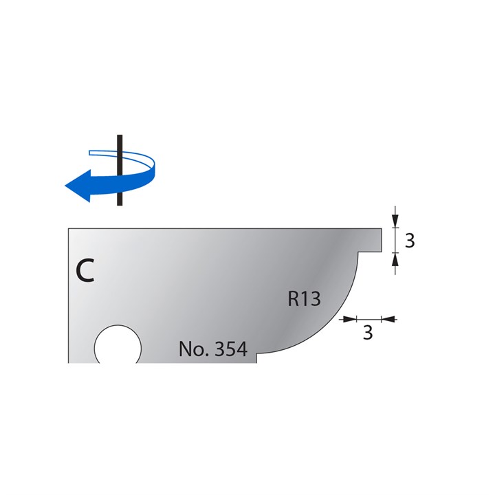 R13 w/ 3mm Quirk Scribe Cutter in HSS - 354
