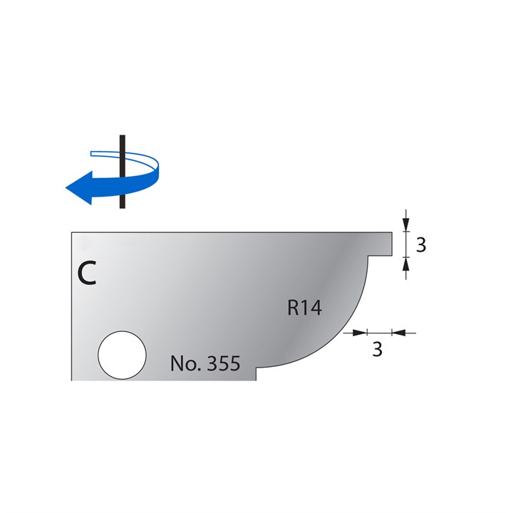 R14 w/ 3mm Quirk Scribe Cutter in HSS - 355