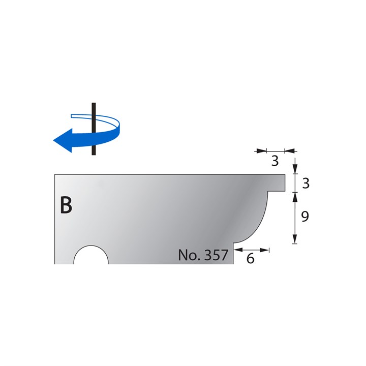 9 x 6mm w/ 3mm Quirk Scribe Cutter in HSS - 357