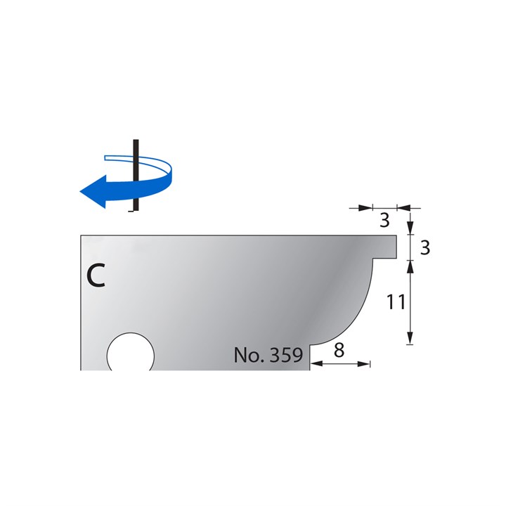 11 x 8mm w/ 3mm Quirk Scribe Cutter in HSS - 359