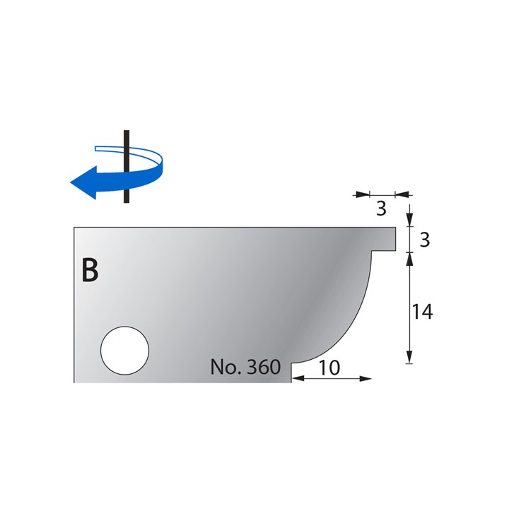 14 x 10mm w/ 3mm Quirk Scribe Cutter in HSS - 360