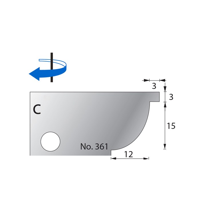 15 x 12mm w/ 3mm Scribe Cutter in HSS - 361