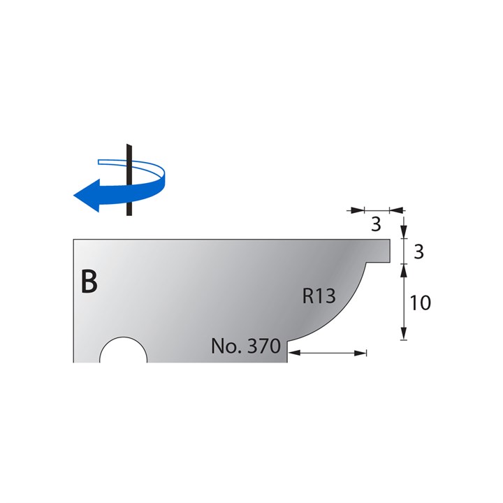 10 x 10mm (R13) w/ 3mm Quirk Scribe Cutter in HSS - 370