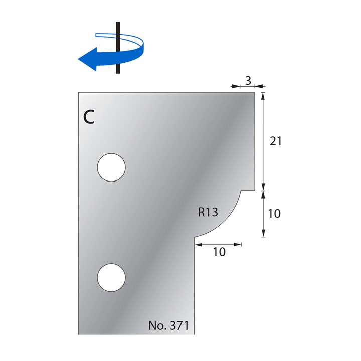 10 x 10mm (R13) w/ 21 x 3mm Quirk Scribe Cutter in HSS - 371