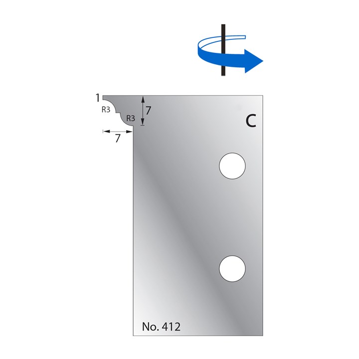 7 x 7mm (R3) w/ 1mm Quirk Scribe Cutter in HSS - 412