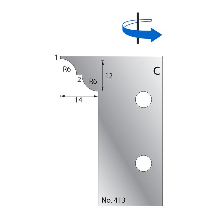 12 x 14mm (R6) w/ 1mm Quirk Scribe Cutter in HSS - 413