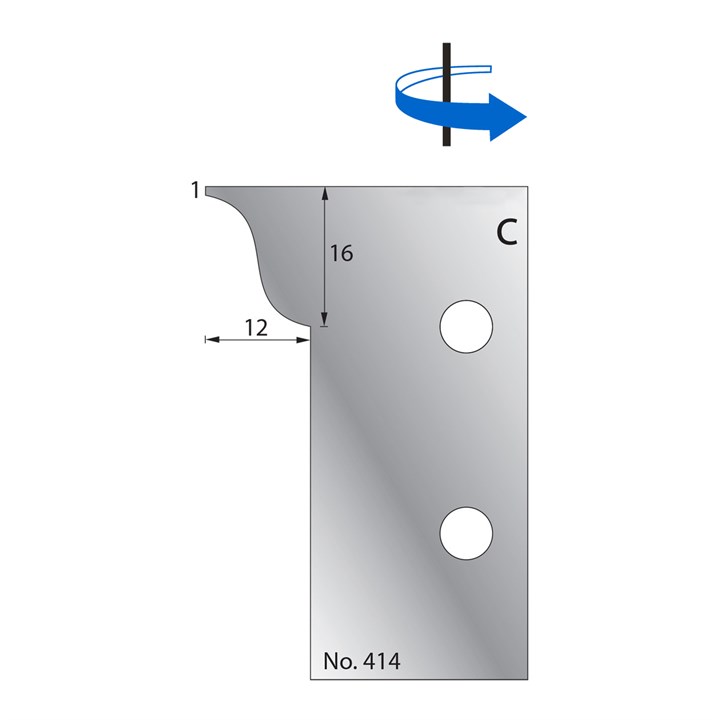 16 x 12mm w/ 1mm Quirk Scribe Cutter in HSS - 414
