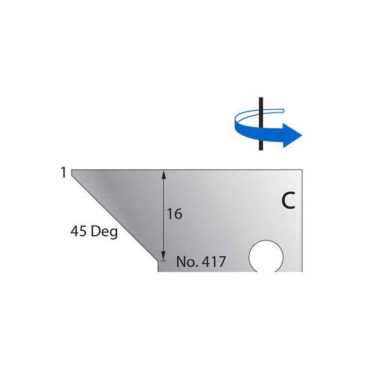 45 Degrees w/ 1mm Quirk Scribe Cutter in HSS - 417