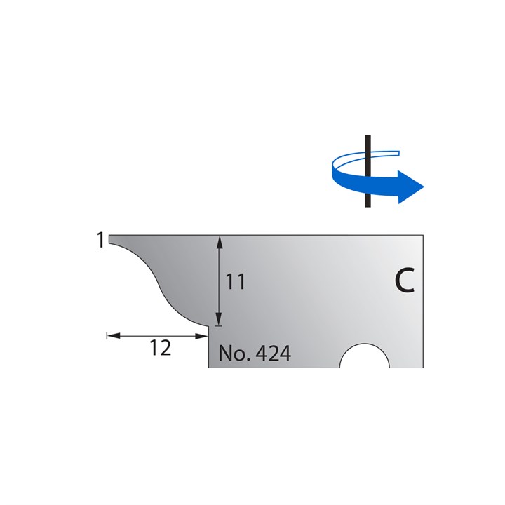 11 x 12mm w/ 1mm Quirk Scribe Cutter in HSS - 424