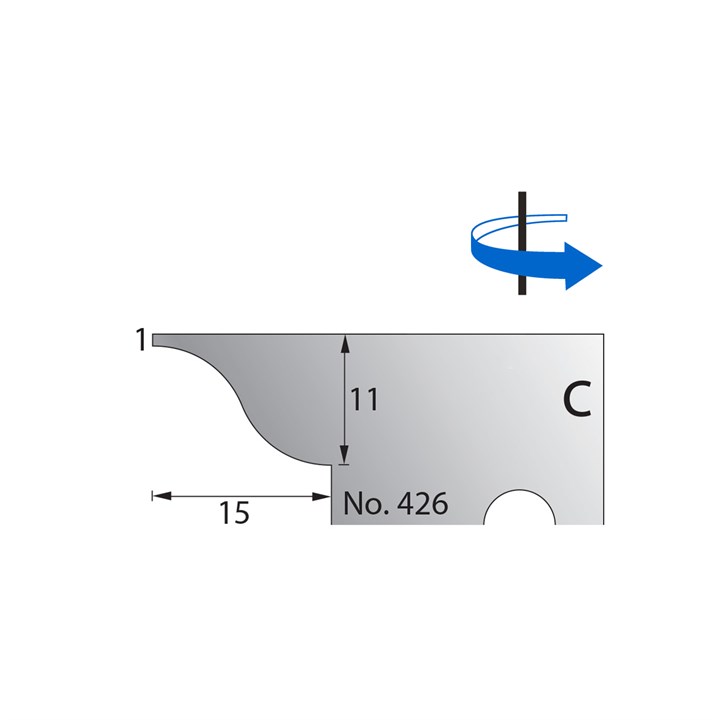 11 x 15mm w/ 1mm Quirk Scribe Cutter in HSS - 426