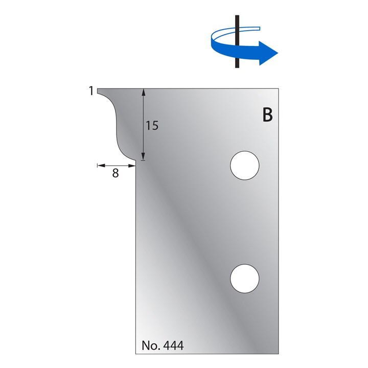15 x 8mm w/ 1mm Quirk Scribe Cutter in HSS - 444