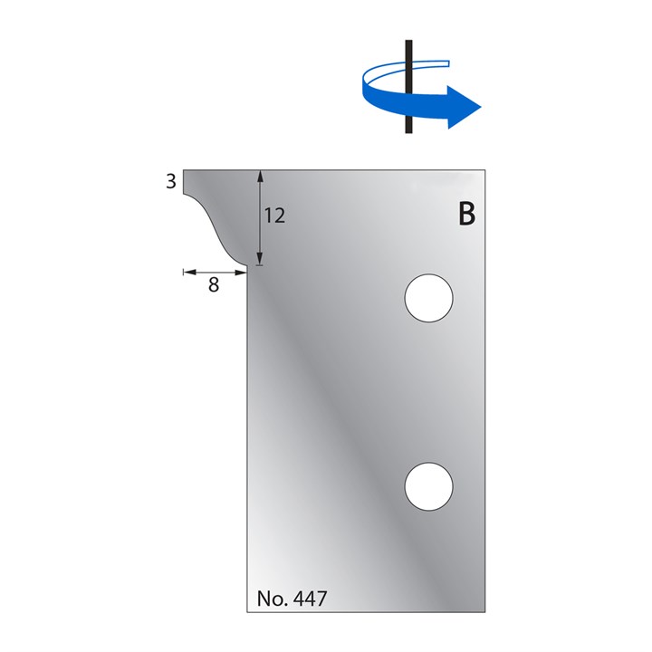 12 x 8mm w/ 3mm Quirk Scribe Cutter in HSS - 447