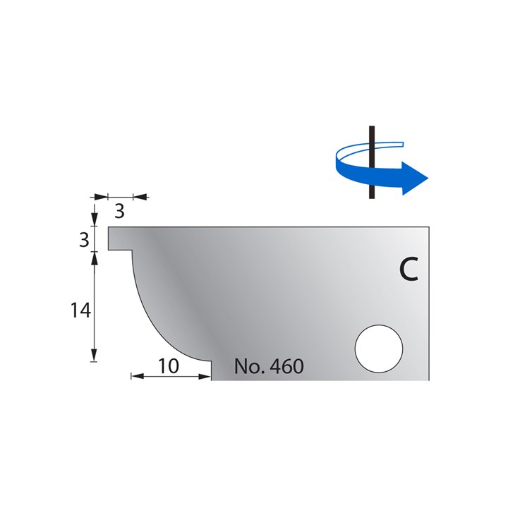 14 x 10mm w/ 3mm Quirk Scribe Cutter in HSS - 460