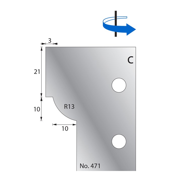 10 x 10mm (R13) w/ 21 x 3mm Quirk Scribe Cutter in HSS - 471