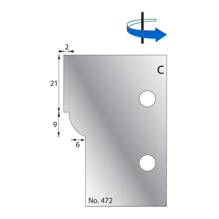 9 x 6mm w/ 21 x 2mm Quirk Scribe Cutter in HSS - 472