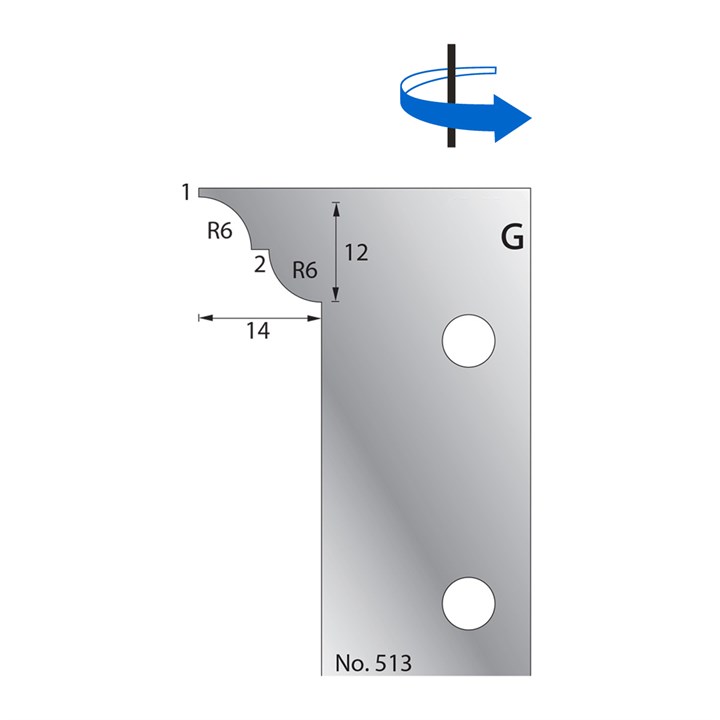 12 x 14mm (R6) w/ 1mm Quirk Scribe Cutter in HSS - 513