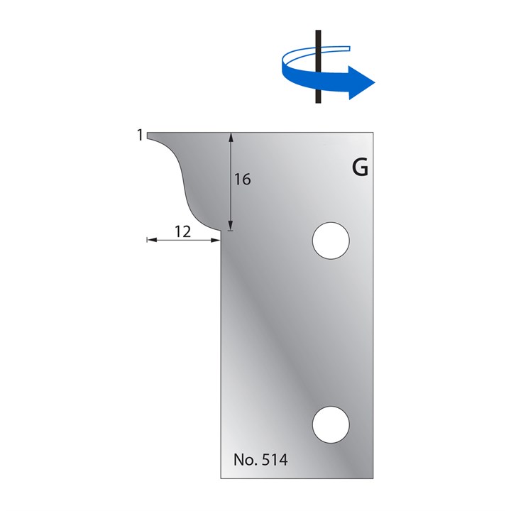 16 x 12mm w/ 1mm Quirk Scribe Cutter in HSS - 514