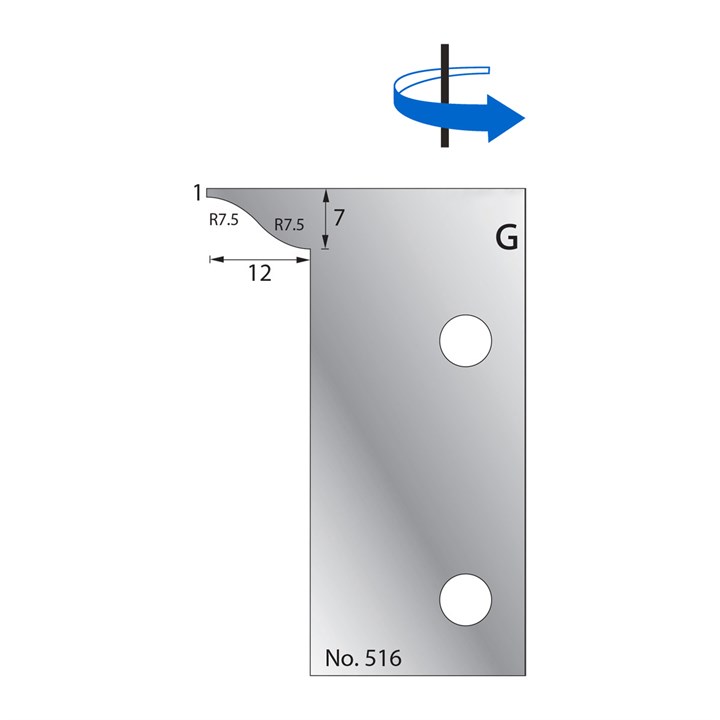 7 x 12mm (R7.5) w/ 1mm Quirk Scribe Cutter in HSS - 516