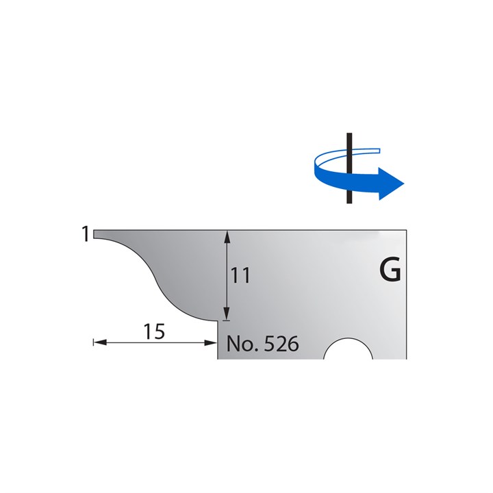11 x 15mm w/ 1mm Quirk Scribe Cutter in HSS - 526