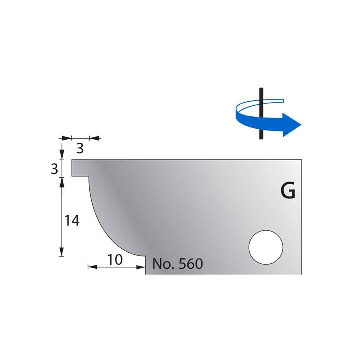 14 x 10mm w/ 3mm Quirk Scribe Cutter in HSS - 560