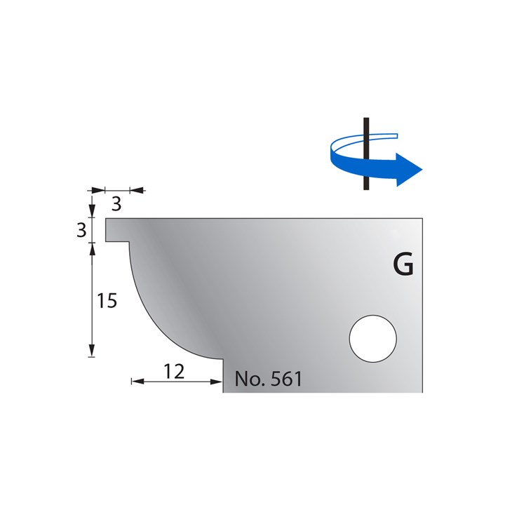 15 x 12mm w/ 3mm Quirk Scribe Cutter in HSS - 561