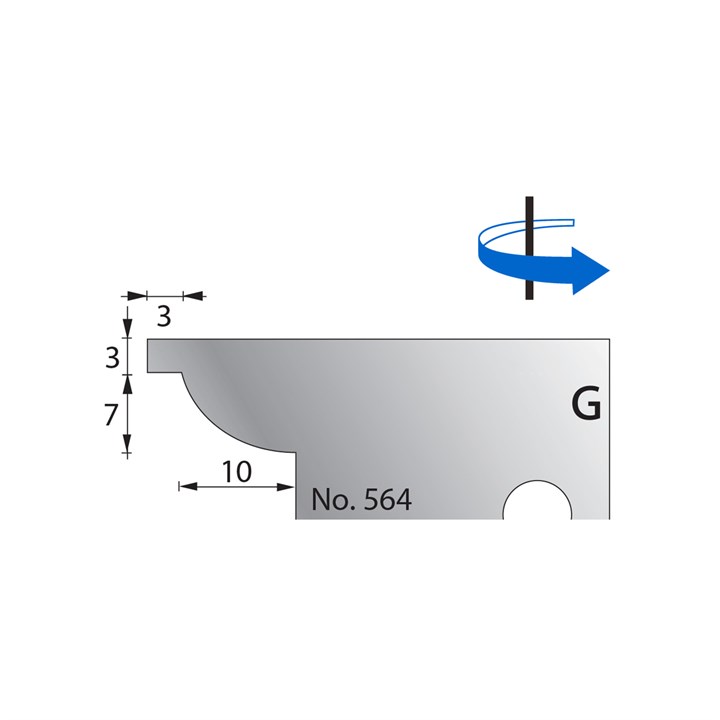 7 x 10mm w/ 3mm Quirk Scribe Cutter in HSS - 564