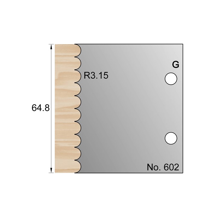 63mm Reeding Profile Cutter in HSS - 602