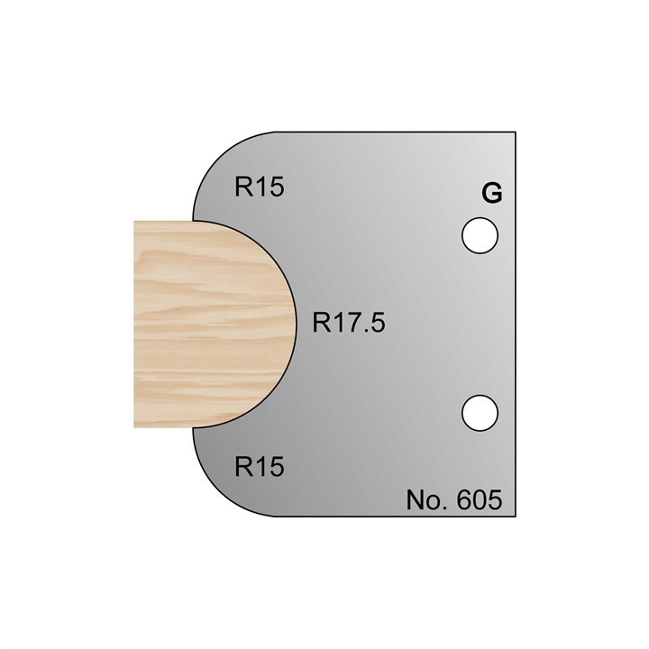 35mm Dia (R17.5) Nosing Profile Cutter in HSS - 605