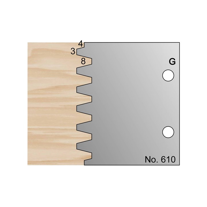 3 x 8mm Glue Joint Profile Cutter in HSS - 610
