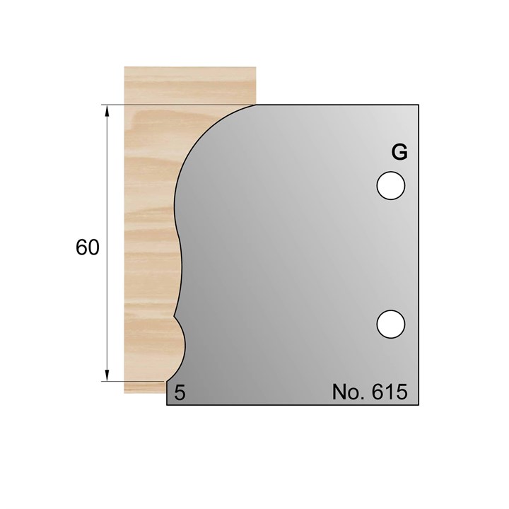 60mm Horn Profile Cutter in HSS - 615