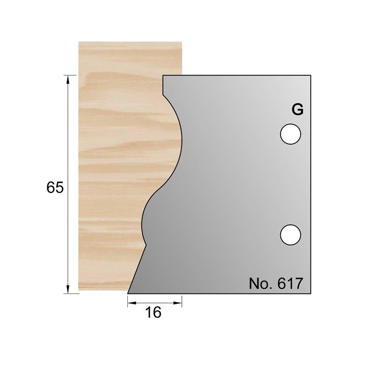 65 x 16mm Horn Profile Cutter in HSS - 617