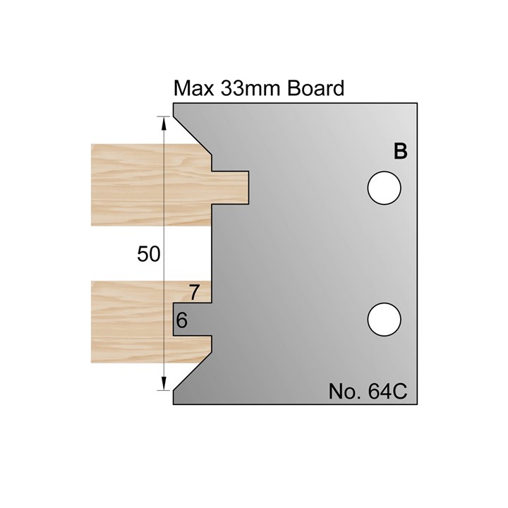 6mm T & G Profile Cutter in HSS - 64C