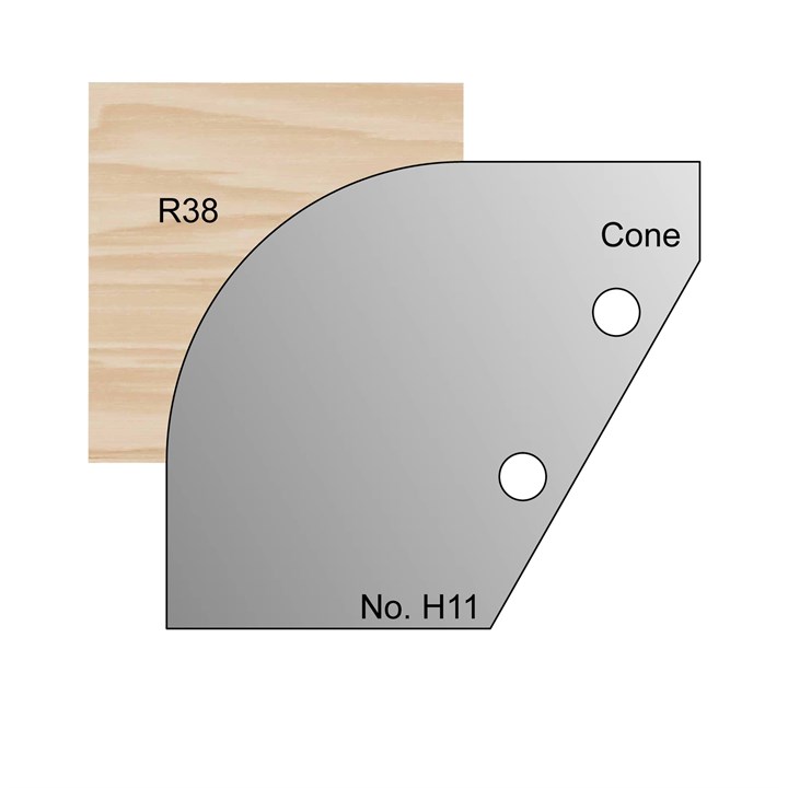 R38 Convex Cone Profile Cutter in HSS - H11