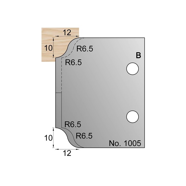 10 x 12mm (R6.5) Lambs Tongue Profile Cutter in HSS - 1005