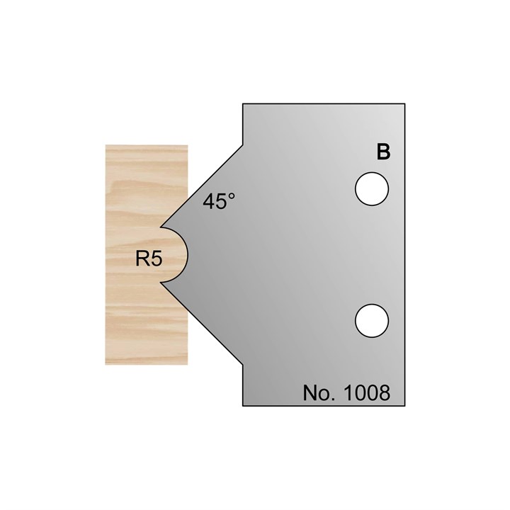 45 Degrees (R5) Reeding & Fluting Profile Cutter in HSS - 1008
