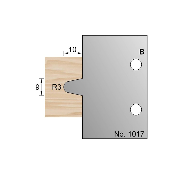 9 x 10mm (R3) Glue Joint Profile Cutter in HSS - 1017