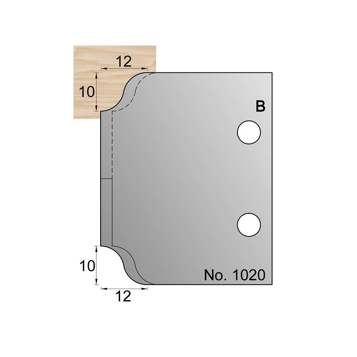 10 x 12mm Lambs Tongue Profile Cutter in HSS - 1020