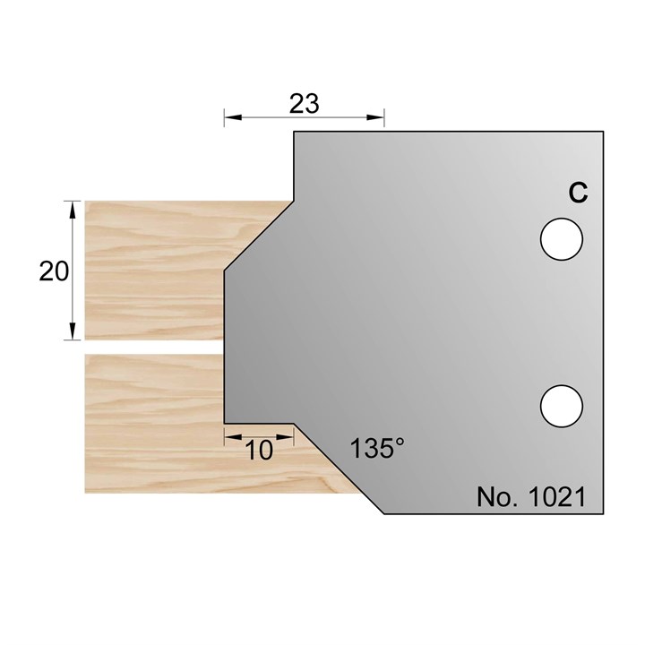 135 Degrees Glue Joint Profile Cutter in HSS - 1021