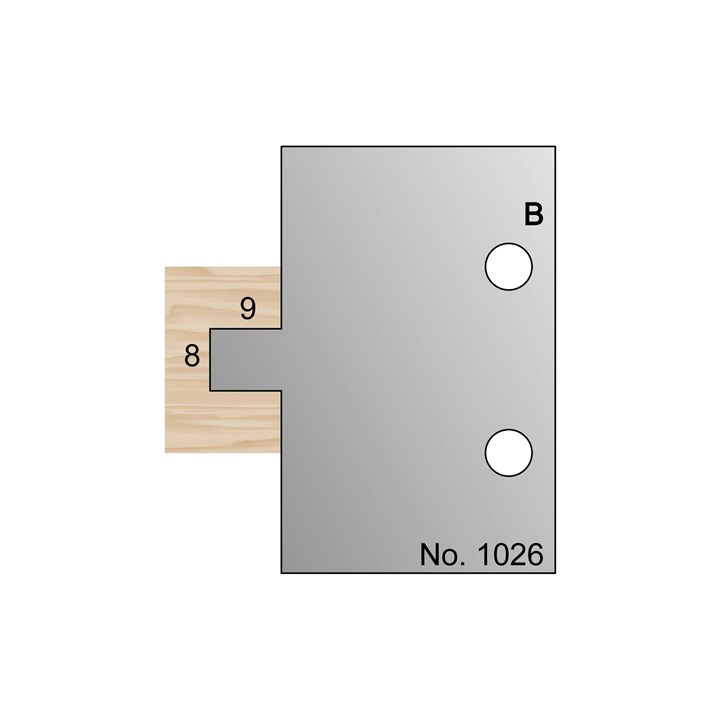 8 x 9mm T & G Profile Cutter in HSS - 1026