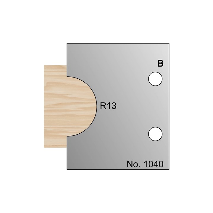 26mm Dia (R13) Nosing Profile Cutter in HSS - 1040