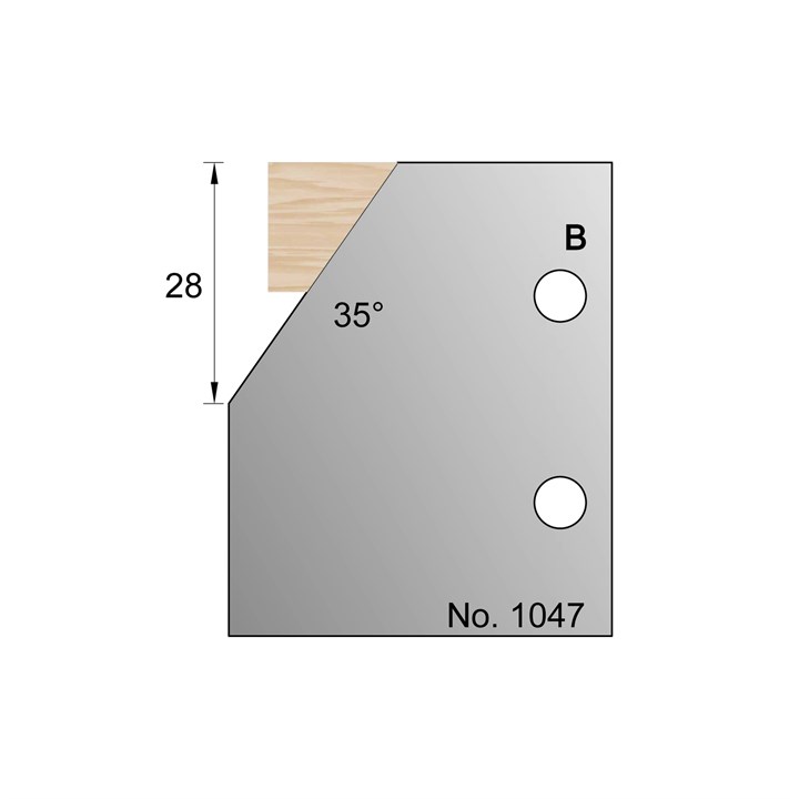 35 Degrees Bevel Profile Cutter in HSS - 1047
