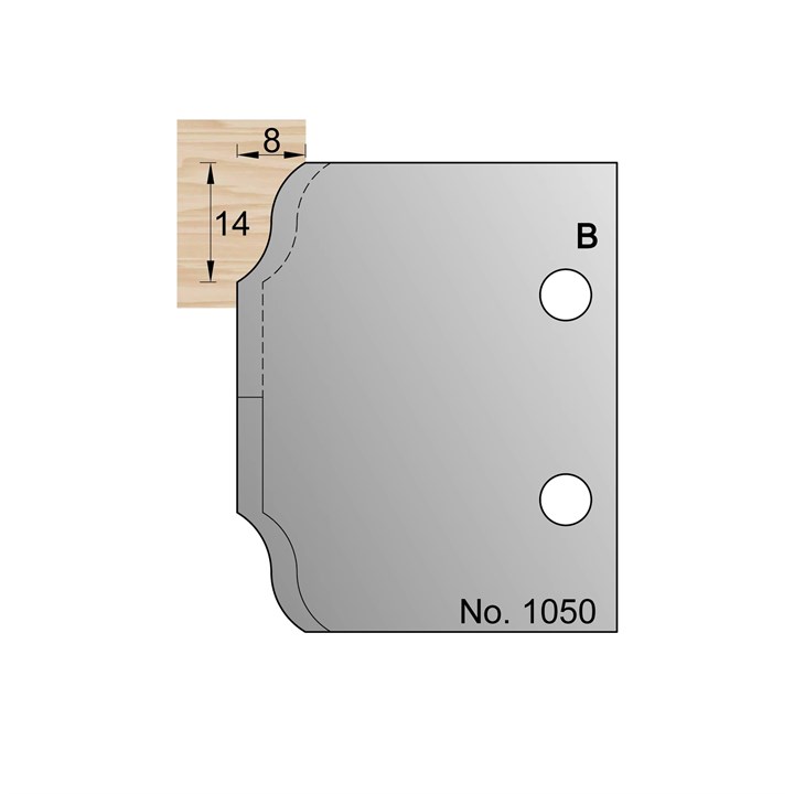 14 x 8mm Lambs Tongue Profile Cutter in HSS - 1050